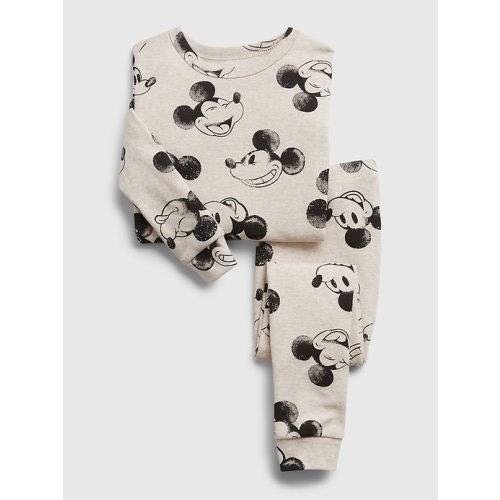 babyGap | Disney Mickey Mouse 100% Organic Cotton PJ Set in oatmeal heather beige