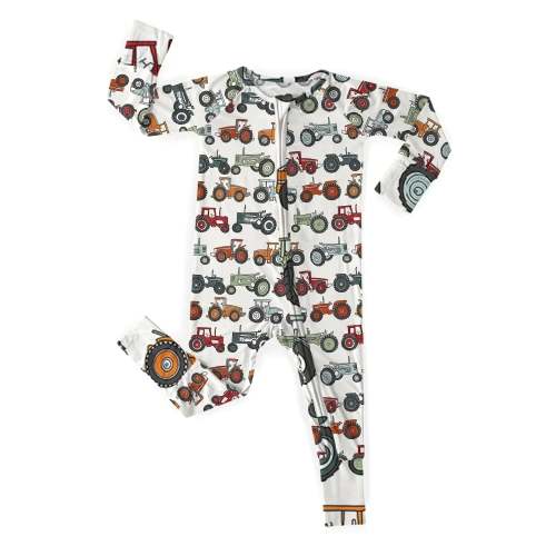 Tiny Tractors Zippered Romper