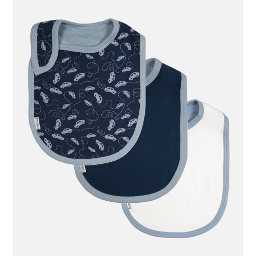 Bamboo Bib Set - Cars Ocean Blue