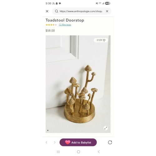 Toadstool Doorstop