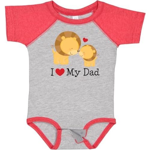 inktastic I Heart My Dad Lion and Cub Baby Bodysuit