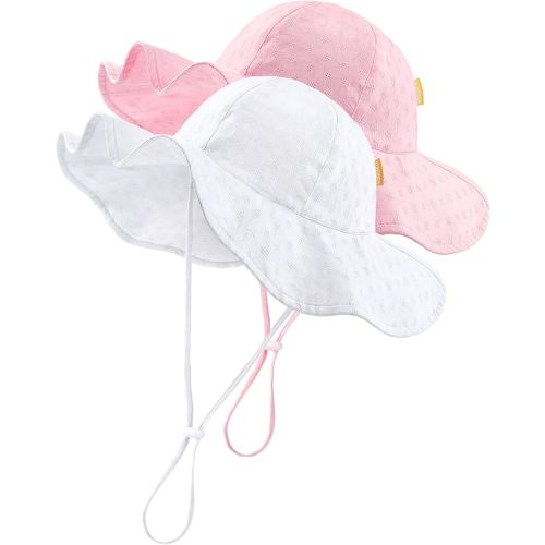 HONGTEYA Baby Sun Hat Toddler Girls Wide Brim Infant Beach Outdoor Summer Hat Sun Protection UPF 50+