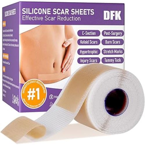 Silicone Scar Sheets, Silicone Scar Tape(1.6"x 79" Roll-2M), Reusable Professional Scar Silicone Strips, Soft Silicone Scar Sheets for Surgical Scars,Keloid,Acne Scars,Burn Scar,C-Section