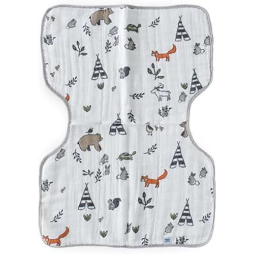 Little Unicorn Ultra-Absorbent Premium Burp Cloth | Soft on Baby's Skin | Larger Size | Ergonomic Design (Forest Friends)