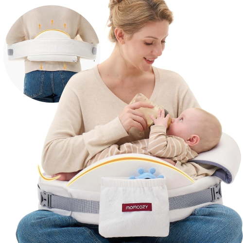 Momcozy CozyPro Nursing Pillow for Mom Breastfeeding - Ergonomic Comfort & Support - Pioneering Safety Fence - Plus Size Wider Feeding Pillow with Lumar Support