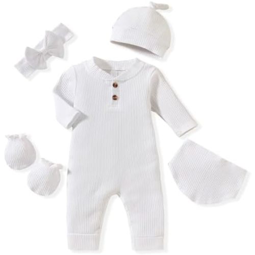 Aalizzwell Newborn Baby Ribbed Romper
