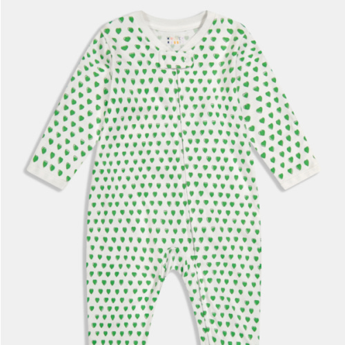 Infant Hearts Zipper Footie