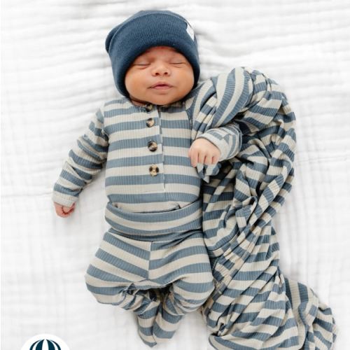 Lincoln Ribbed Newborn Hat Bundle (Top + Bottom)