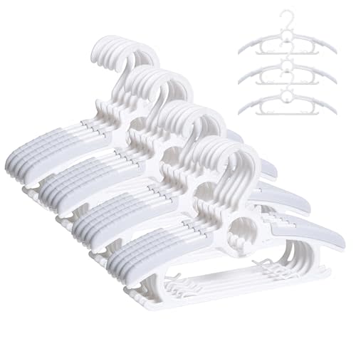 Baby Hangers,20pack Grey Kids Clothes Hanger Plastic, 11-14" Adjustable Bulk Perchas for Newborn, Non-Slip Children Outfit Bear Hanger for Girl Boy Toddler Infant Nursery