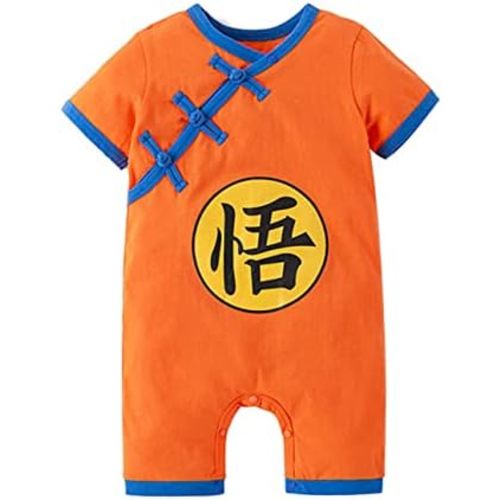 stylesilove Baby Toddler Boys Anime Cartoon Short Sleeve Cotton Romper Traditional Asian Inspired Onesie Cosplay Jumpsuit