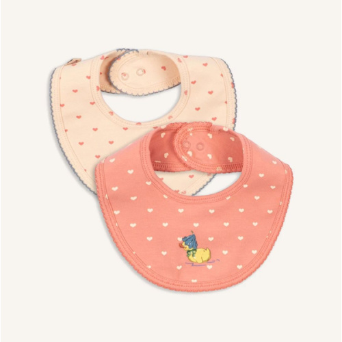 Set of 2 Organic Cotton Duck Bibs | Pink