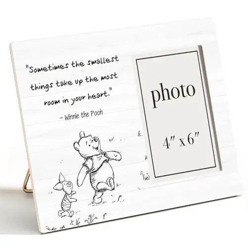 Classic Pooh Bear Nursery Picture Frame, Baby Gifts for Nursery, Baby Shower Gifts for New Parents Photo Frame for 4 x 6 Inch Photo