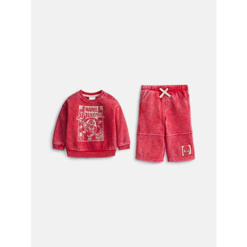 Spider-Man Baby Boy Washed Fleece Crewneck Sweatshirt and Sweatpants Set, Sizes 0/3M-24M
