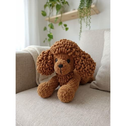 Crochet Poodle Plush, Handmade Poodle Stuffed Animal, Amigurumi Dog Toy, Cute Puppy Gift, Plush Crochet Dog, Dog Lover Gift
