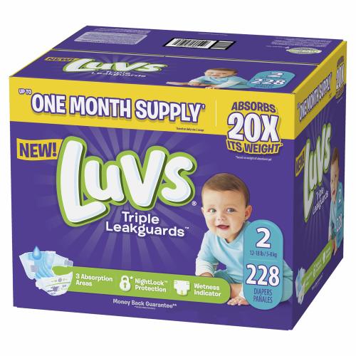 Luvs Ultra Leakguards Disposable Baby Diapers, Size 2, 228 Count, ONE MONTH SUPPLY (Packaging May Vary)