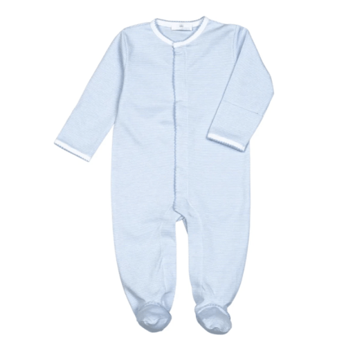 Blue Stripe Pima Footie
