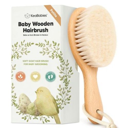 KeaBabies Baby Hair Brush (Walnut, Petite)
