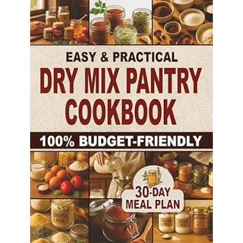 Easy & Practical Dry Mix Pantry Cookbook: 100% Budget-Friendly Homemade Recipes to Stock Up for Long-Term Storage & Shop Only Once a Month | 30-Day Meal Plan Included to Simplify Your Daily Cooking