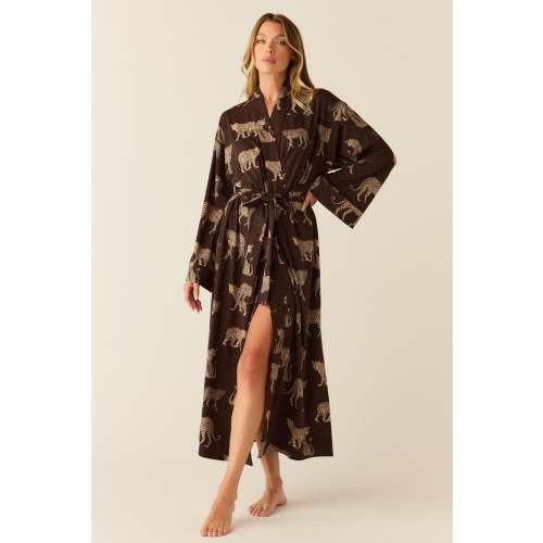 Kaia Cloud Jersey Kimono Robe in Savanna