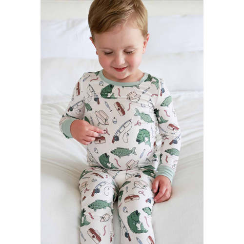 Two-Piece Bamboo Pajamas in Off the Hook | Caden Lane
