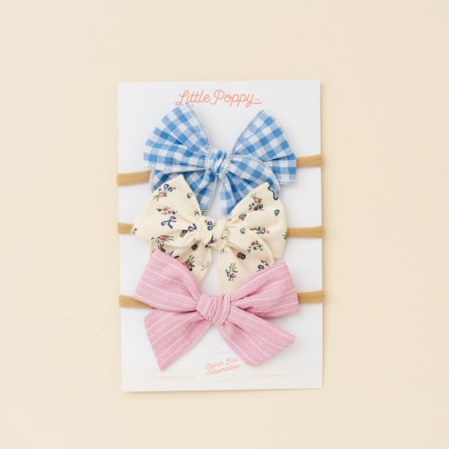 The Genevieve Headband Bow Set, Spring Bows for Girls – Little Poppy Co.