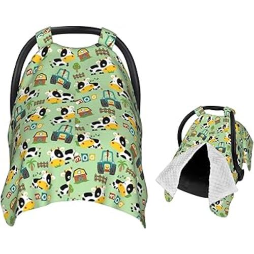 Funny Cow in Farm Yard Baby Car Seat Canopy Nursing Cover for Newborn Car Seat Breastfeeding Covers Blanket Newborn Shower Gift