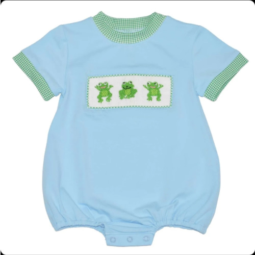 Hand Smocked Frogs Bubble