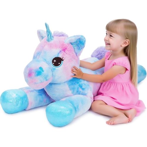 Tezituor 43in Giant Unicorn Stuffed Animal, Big Stuffed Unicorn Toys