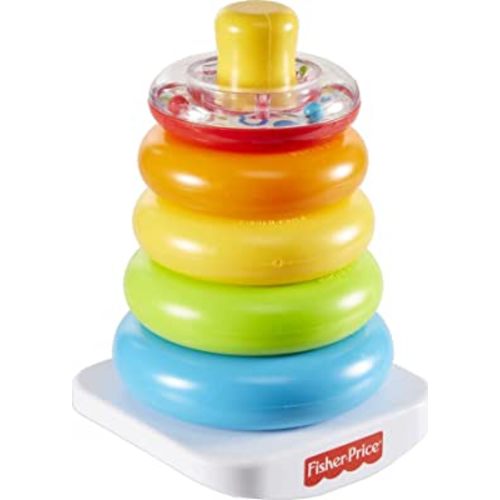 Fisher-Price Baby Stacking Toy Rock-A-Stack, Roly-Poly Base With 5 Colorful Rings For Ages 6+ Months