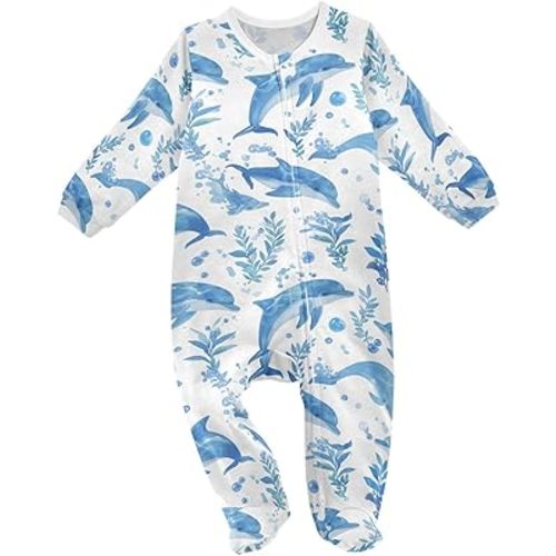 Dussdil Baby One-Piece Footies Newborn Rompers Pajamas Cotton Footed Pjs for Sleep Play Boys Girls 3 6 9 12 18 24m