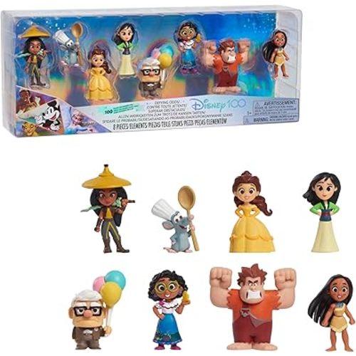 Disney100 Years of Defying Odds Celebration Collection Limited Edition 8-piece Figure Pack, Kids Toys for Ages 3 Up by Just Play