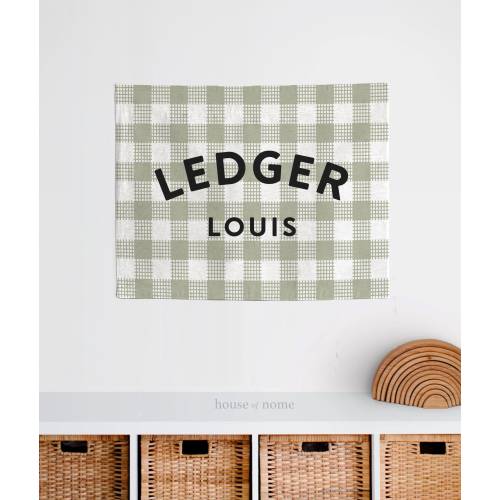 Custom Name Woven Tapestry, Wall Hanging for Nursery, Kids Playroom or Bedroom Decor, Custom Kids Wall Decor, Gingham Decor