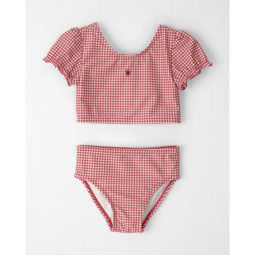 Toddler Girl 2-Piece Recycled Tankini Set in Red Gingham - Little Planet | Carter's