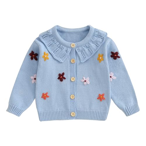 FOMOYUU Toddlers and Newborn Baby Girls Boy Cardigan Sweater Long Sleeve Button Up Knit Sweatshirt Jacket Fall Outfits