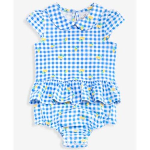 Baby Girls' 0M-24M Lemon-Print Gingham Sunsuit, Macy's Exclusive