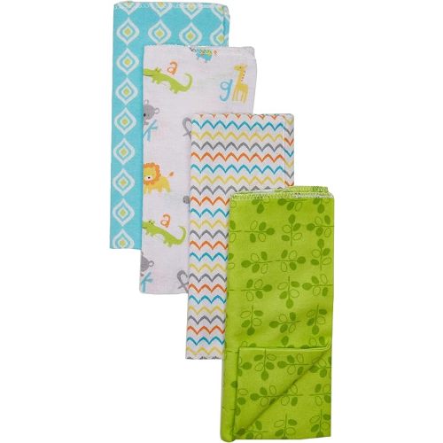Luvable Friends Unisex Baby Cotton Flannel Burp Cloths, Abc, One Size