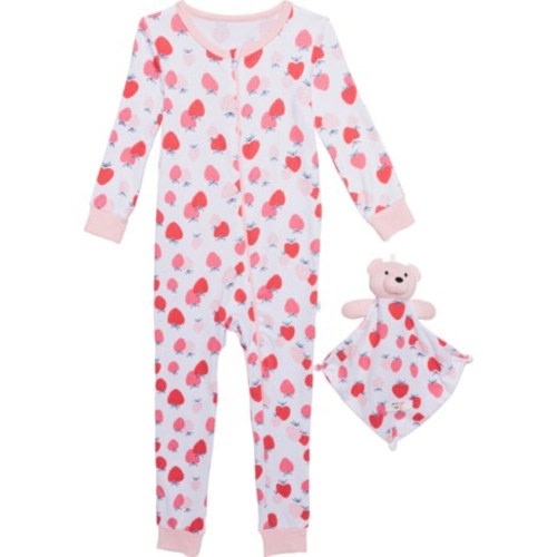 Sleep On It Infant Girls and Boys Tight-Fit Zip-Front Coverall Sleeper with Blankey Buddy - Long Sleeve - Save 33%