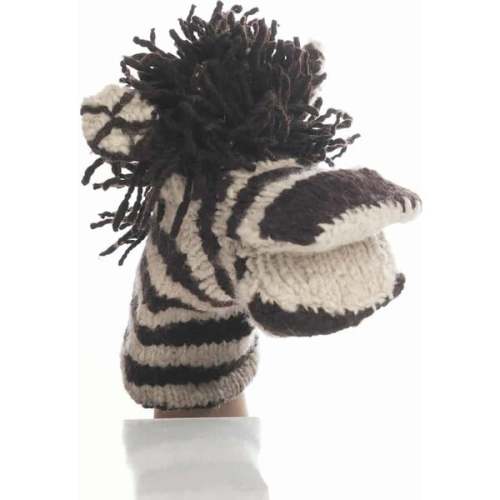 Organic Wool Knit Hand Puppet, Zachary The Zebra - Finn + Emma | Maisonette