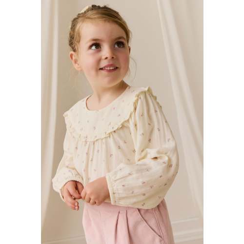 Organic Cotton Muslin Amira Blouse - Willow Rose – Jamie Kay USA