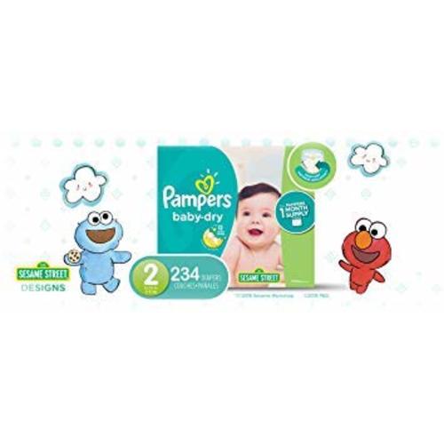 Diapers Size 2, 234 Count - Pampers Baby Dry Disposable Baby Diapers, ONE MONTH SUPPLY - Size 2 (234 Count)