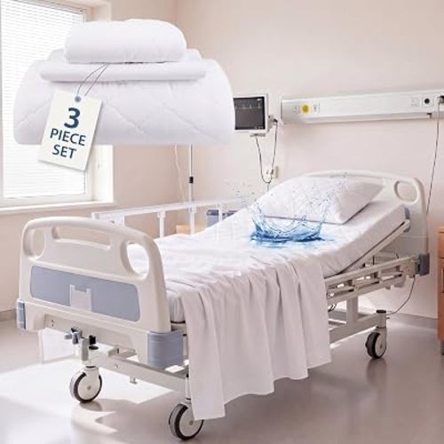 3 Pcs Hospital Bed Sheet Set for Home Nursing Care, White