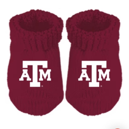 Texas A&M Aggies Knit Baby MAROON Bootie Boxed Set - 1019119