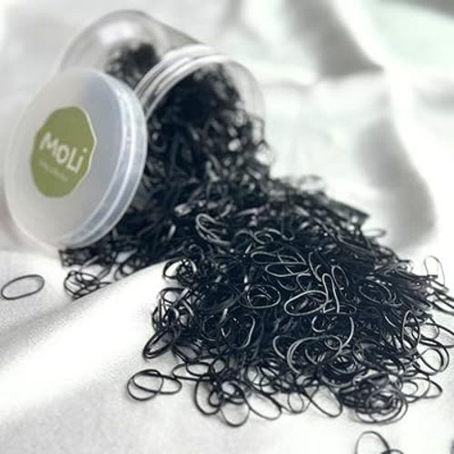 1500 PCS Toddler Baby Infant Mini Thin Gentle Hair Elastics Ties Soft Rubber Bands for Thin Fine Hair Baby Girl (SingleColor - Black)