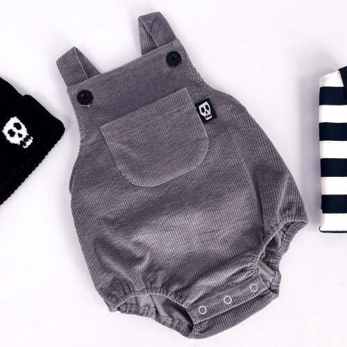 Baby Romper - Grey Cord - Not So Basic Basics - skeletots.co.uk – Skeletots