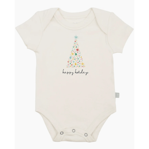 Organic Cotton Graphic Bodysuit | Happy Holidays Tree