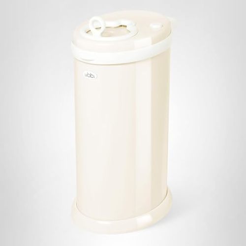 Ubbi Steel Diaper Pail, Odor Locking, No Special Bag Required, Award-Winning, Registry Must-Have, Ivory
