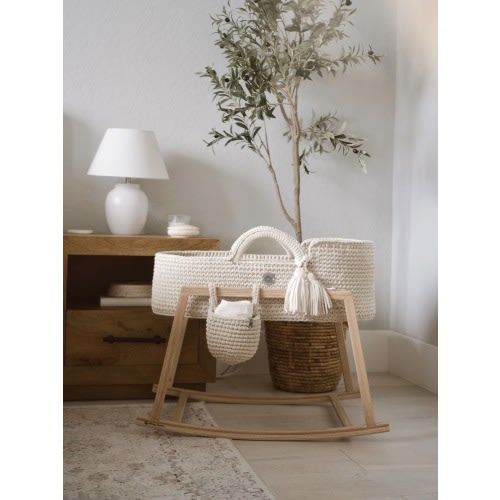 Set of XL Moses Basket Straight Hood & Rocking Stand