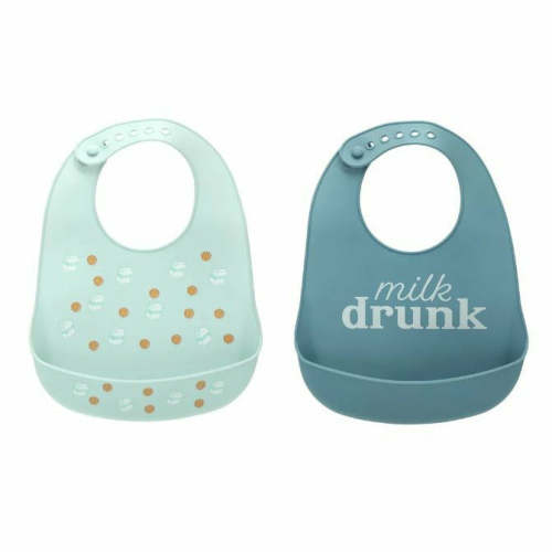 Pearhead Silicone Baby Bib - Milk Drunk