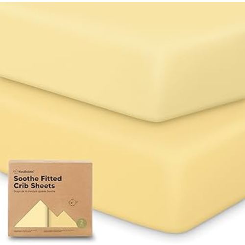 KeaBabies 2-Pack Organic Crib Sheets for Boys, Girls - 52x28 Fitted Crib Mattress Sheet Neutral, Breathable Jersey Cotton Cover for Baby Bed, Toddler Mattress, Soft & Cute Prints (Sunshine)