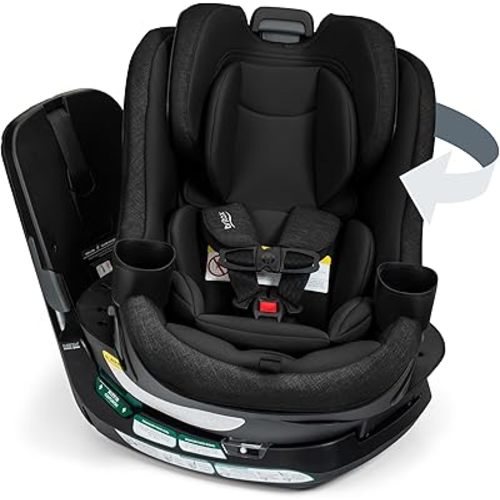Britax Galaxy360 Slim Rotating Convertible Car Seat, 2-in-1 Rotating Car Seat for Infants & Toddlers with 360 SwivelSmooth Steel Ring, Extended Rear-Facing and ClickTight Installation – Raven Black